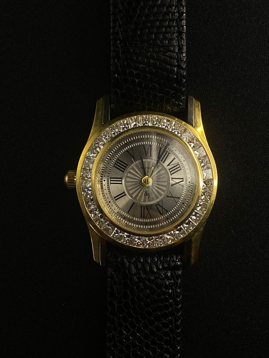 Reloj Diamantes Correa Negra I