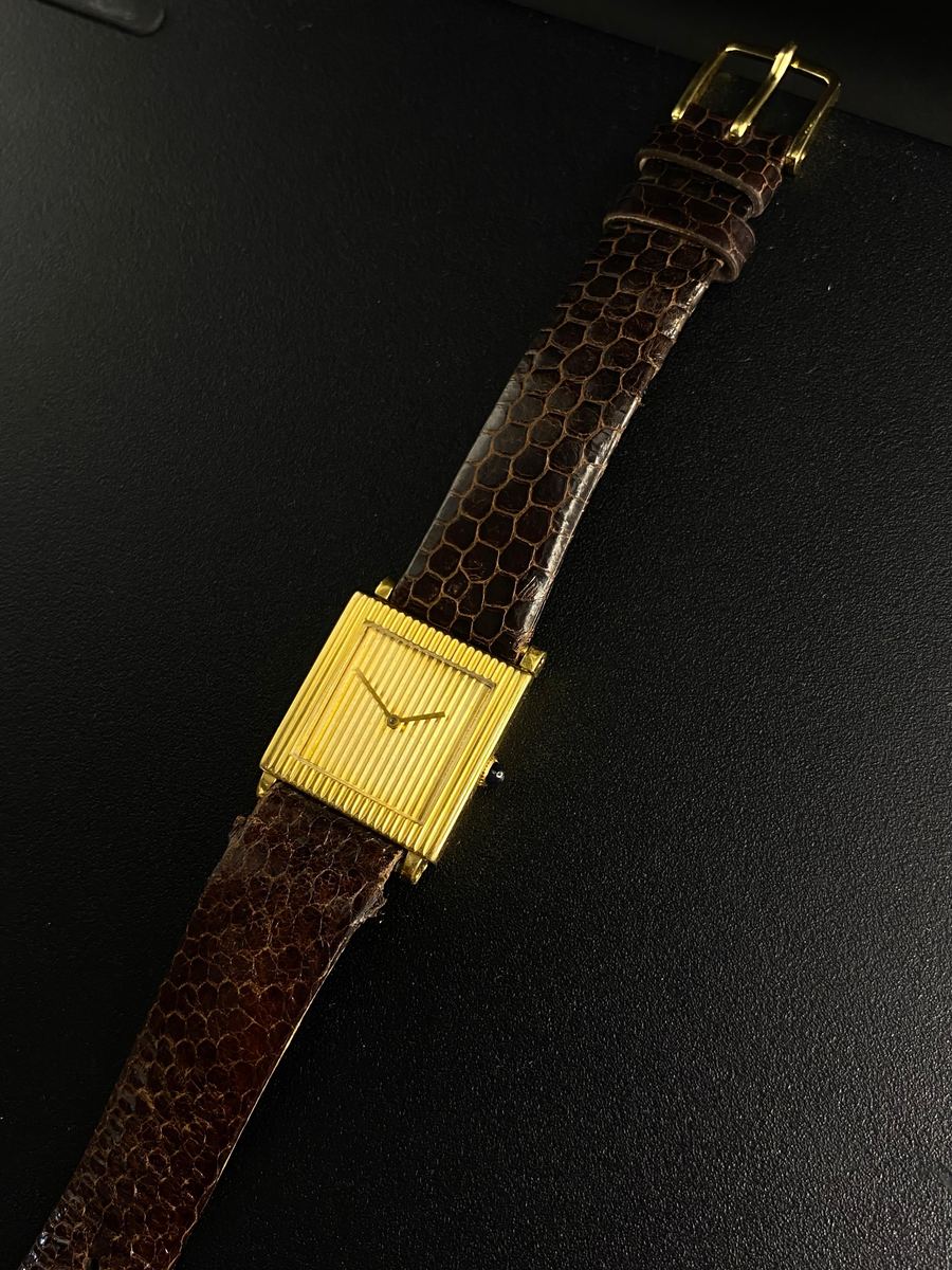 Reloj Oro Cuadrado Cocodrilo